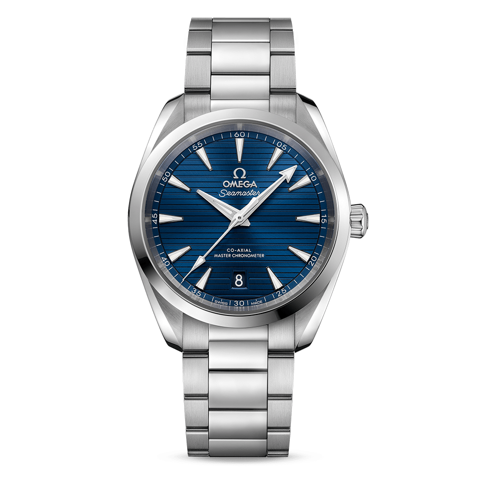 Omega Seamaster Aqua Terra Co-Axial Master Chronometer Men's Watch with Blue Dial and Steel Strap